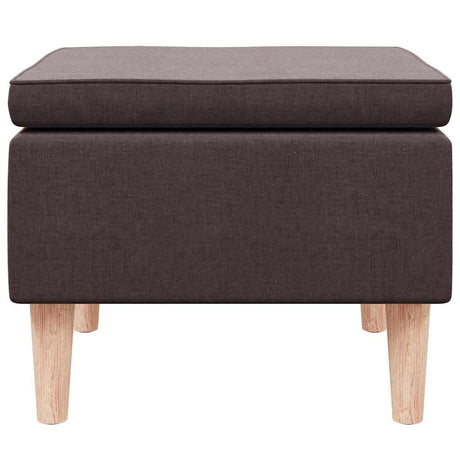 Vidaxl kruk met houten poten stof donkerbruin