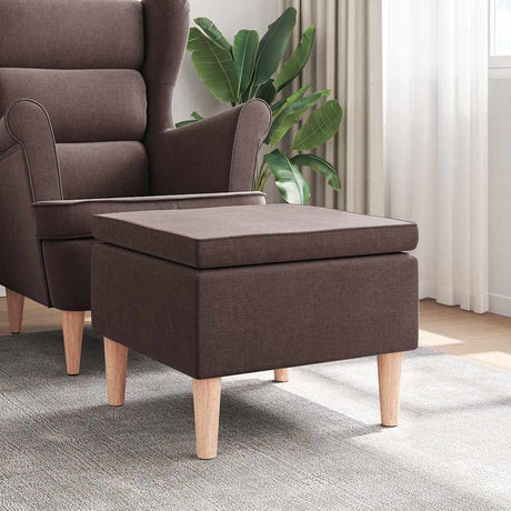 Vidaxl kruk met houten poten stof donkerbruin