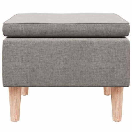 Vidaxl kruk met houten poten stof taupe