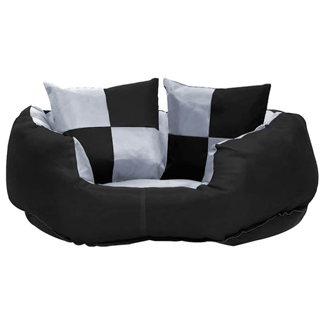 VIDAXL Dog -Kissen reversibel und waschbar 65 x 50 x 20 cm grau und schwarz