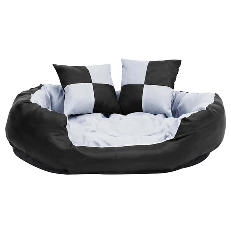VIDAXL Dog -Kissen reversibel und waschbar 85x70x20 cm grau und schwarz