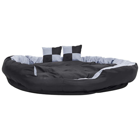 VIDAXL -Hund -Kissen reversibel und waschbar 150 x 150 x 25 cm grau und schwarz