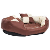VIDAXL Dog -Kissen reversibel und waschbar 85x70x20 cm braun und creme