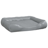 Vidaxl Hundekorb 80x68x23 cm künstliches Leder hellgrau
