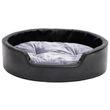 Vidaxl Hundekorb 69x59x19 cm Plüsch und künstliches Lederschwarz und Grau