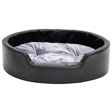 Vidaxl Hundekorb 69x59x19 cm Plüsch und künstliches Lederschwarz und Grau