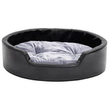 Vidaxl Hundekorb 69x59x19 cm Plüsch und künstliches Lederschwarz und Grau