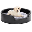 Vidaxl Hundekorb 69x59x19 cm Plüsch und künstliches Lederschwarz und Grau
