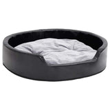 Vidaxl Hundekorb 79x70x19 cm Plüsch und künstliches Leder schwarz und grau