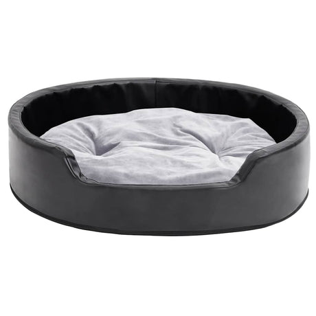 Vidaxl Hundekorb 79x70x19 cm Plüsch und künstliches Leder schwarz und grau