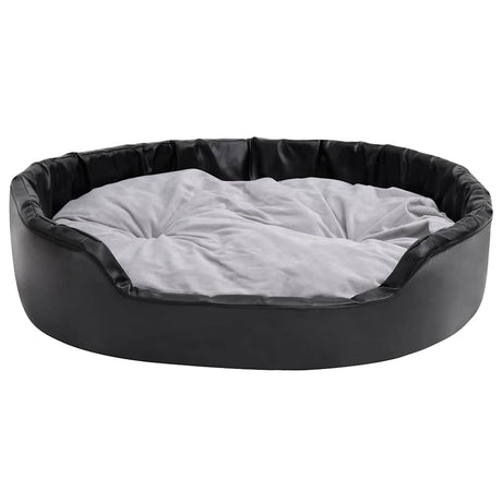 Vidaxl Hundekorb 99x89x21 cm Plüsch und künstliches Leder schwarz und grau