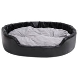 Vidaxl Hundekorb 99x89x21 cm Plüsch und künstliches Leder schwarz und grau