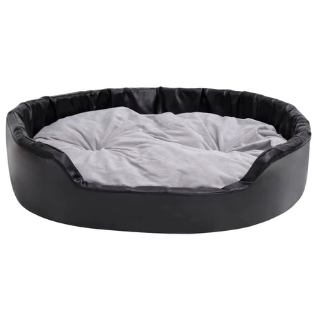 Vidaxl Hundekorb 99x89x21 cm Plüsch und künstliches Leder schwarz und grau