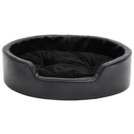Vidaxl Hundkorb 69x59x19 cm Plüsch und künstliches Leder schwarz