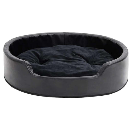 Vidaxl Hundekorb 79x70x19 cm Plüsch und künstliches Leder schwarz
