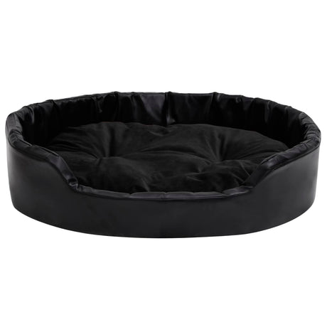 Vidaxl Hundekorb 90x79x20 cm Plüsch und künstliches Leder schwarz