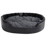 Vidaxl Hundekorb 99x89x21 cm Plüsch und künstliches Leder schwarz und dunkelgrau