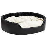Vidaxl Hundekorb 99x89x21 cm Plüsch und künstliches Lederschwarz und Beige