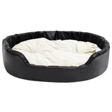 Vidaxl Hundekorb 99x89x21 cm Plüsch und künstliches Lederschwarz und Beige