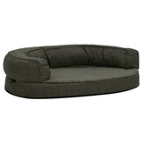 Vidaxl Hundebett Ergonomische Leinen-Look 75x53 cm Fleece dunkelgrau