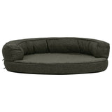 Vidaxl Hundebett Ergonomische Leinen-Look 75x53 cm Fleece dunkelgrau