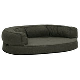 Vidaxl Hundebett Ergonomische Leinen Look 90x64 cm Fleece dunkelgrau