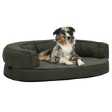 Vidaxl Hundebett Ergonomische Leinen Look 90x64 cm Fleece dunkelgrau