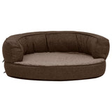 Vidaxl Hundebett Ergonomische Leinen-Look 60x42 cm Fleece Brown