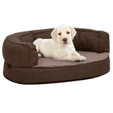 Vidaxl Hundebett Ergonomische Leinen-Look 60x42 cm Fleece Brown