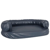 Vidaxl Hundkorb Ergonomischer Schaum 88x65 cm künstliches Leder dunkelblau