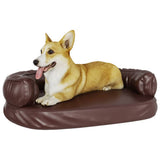 Vidaxl Hundekorb mit ergonomischem Schaum 75x53 cm künstliches Lederbraun