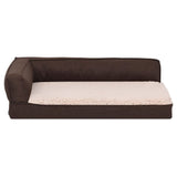 Vidaxl Hundebett Ergonomische Leinen-Look 75x53 cm Fleece Brown