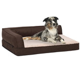 Vidaxl Hundebett Ergonomische Leinen-Look 75x53 cm Fleece Brown
