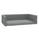 Vidaxl Car Hundekorb Leinen Look 110x70 cm hellgrau