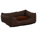 Vidaxl Hundekorb Leinen Look 85.5x70x23 cm Fleece Brown