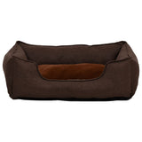 Vidaxl Hundekorb Leinen Look 85.5x70x23 cm Fleece Brown