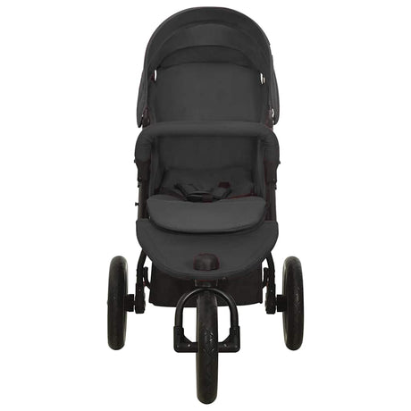 Vidaxl Pram Stahl Anthrazit -ausgelöst