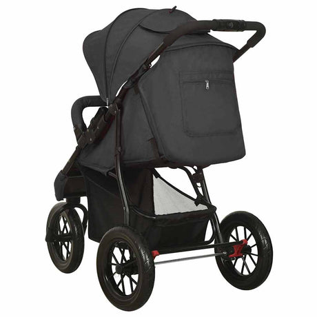 Vidaxl Pram Stahl Anthrazit -ausgelöst