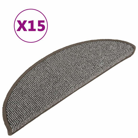 VIDAXL -Treppenmatten 15 ST 56x17x3 cm graue Halbschritte