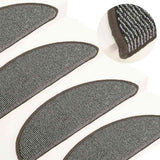 VIDAXL -Treppenmatten 15 ST 56x17x3 cm graue Halbschritte