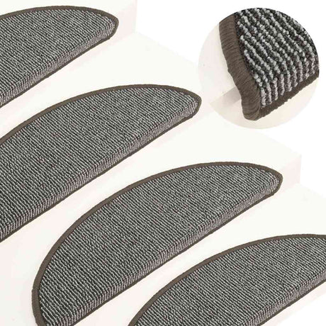 VIDAXL -Treppenmatten 15 ST 56x17x3 cm graue Halbschritte