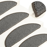 VIDAXL -Treppenmatten 15 ST 56x17x3 cm graue Halbschritte