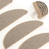 Vidaxl -Treppenmatten 15 ST 56x17x3 cm Brown Semi -Rounds