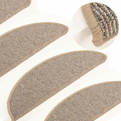 Vidaxl -Treppenmatten 15 ST 56x17x3 cm Brown Semi -Rounds