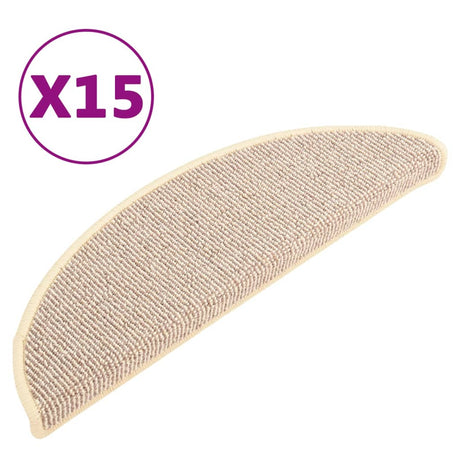 Vidaxl -Treppenmatten 15 ST 56x17x3 cm weiß und braune Hemisphäre