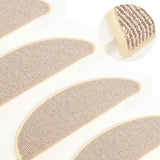 Vidaxl -Treppenmatten 15 ST 56x17x3 cm weiß und braune Hemisphäre