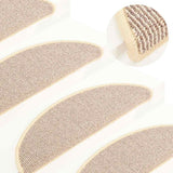 Vidaxl -Treppenmatten 15 ST 56x17x3 cm weiß und braune Hemisphäre