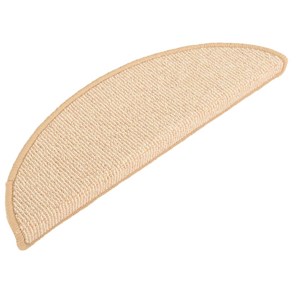 Vidaxl -Treppenmatten 15 ST 56x17x3 cm Crème Hemisphäre
