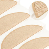 Vidaxl -Treppenmatten 15 ST 56x17x3 cm Crème Hemisphäre