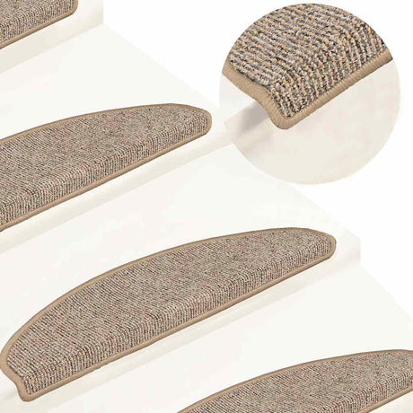 VidaXL Stufenmatten 15 Stk. 65x21x4 cm braun halbrund groß